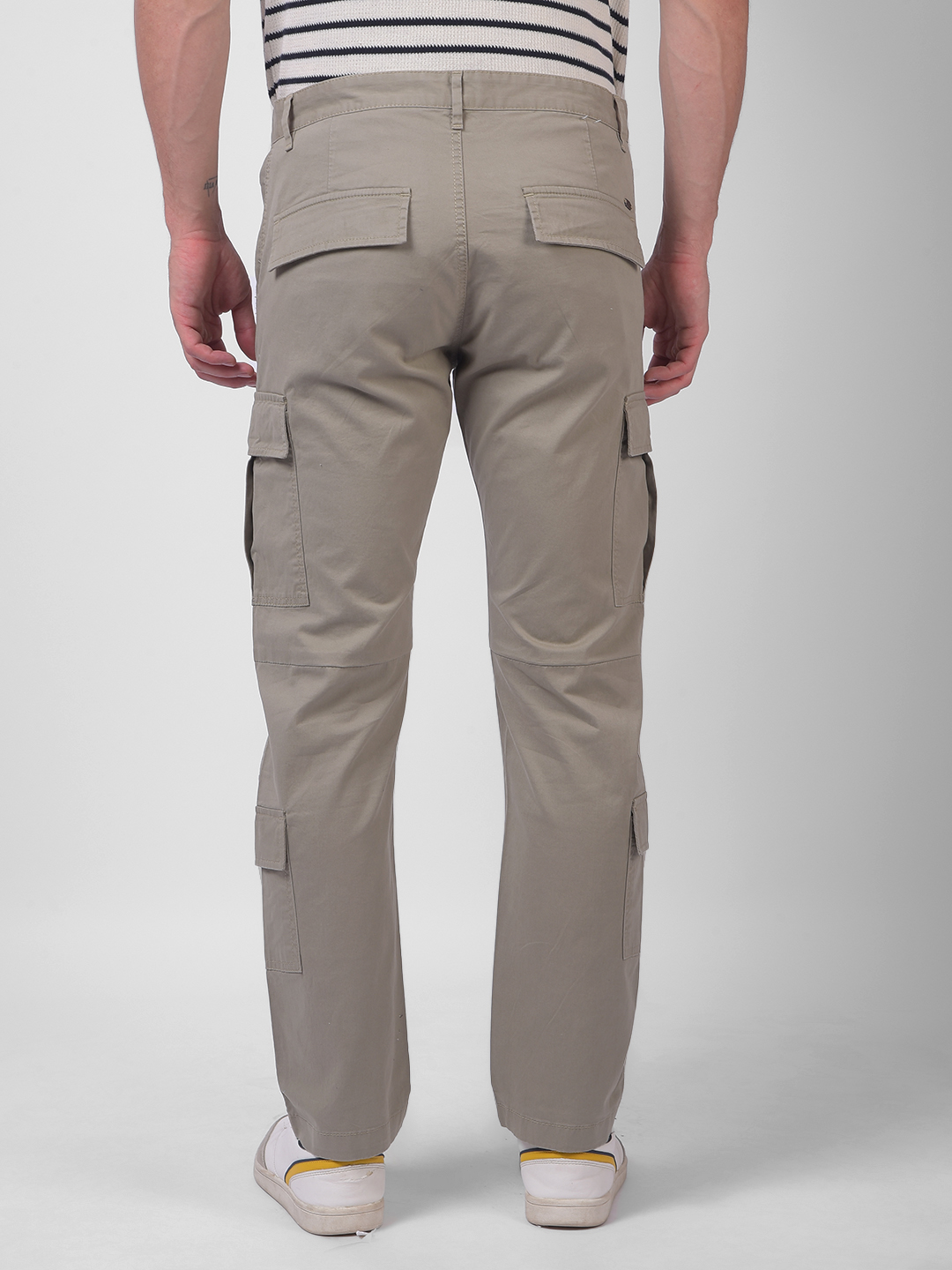 Numero Uno Men Beige Multi Pocket Regular Fit Cargo